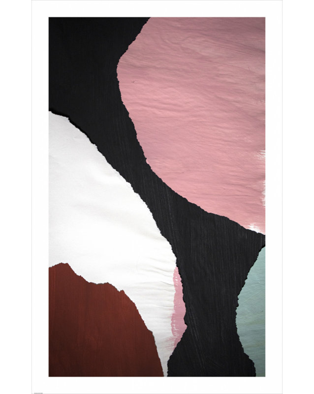 Layered Abstract Design by Cyrille Gulassa — Abstract Wall Art, 16 × 24, Matted Framed Print, Black