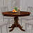 Contemporary Round Dining Table Brown Cherry Solid Wood Pedestal