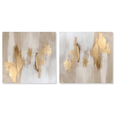 «Taylor's Gold III», ensemble de canevas chauds abstraits par Art Remedy