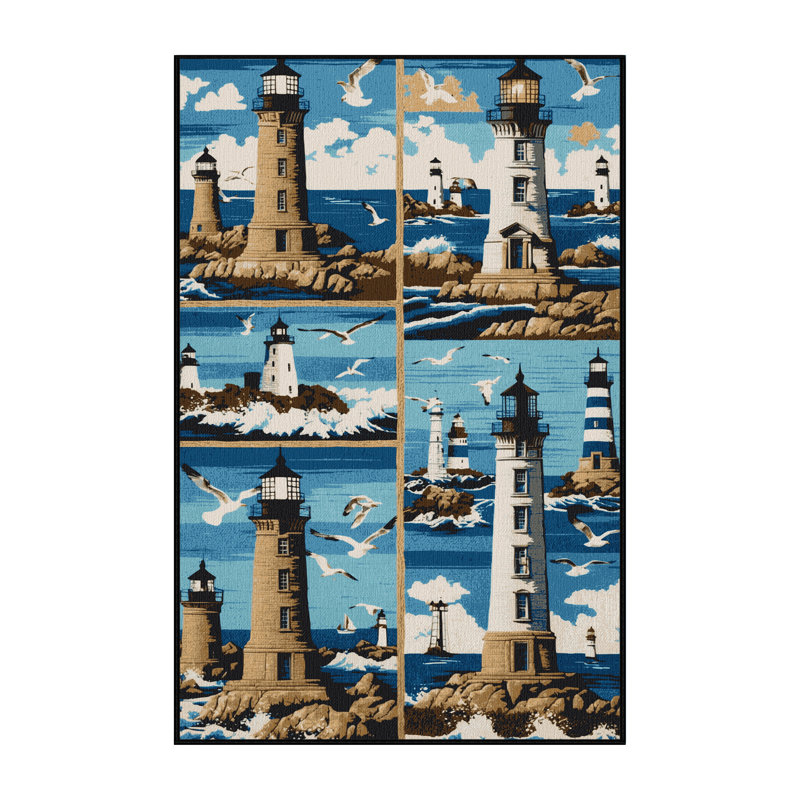  Tapis bord de mer lavable de la collection Phare, Rectangulaire 3 pi x 5 pi