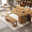 Bureau rectangulaire brun en bois massif-670722194
