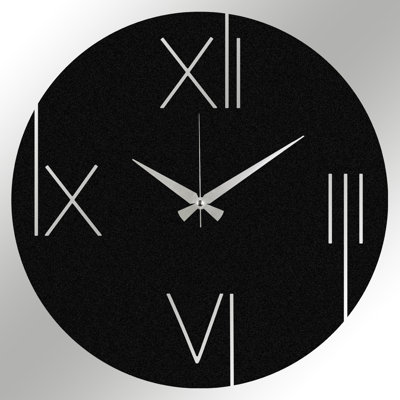 Stylish Decorative Metal Wall Clock, Black, 18.9 x 18.9 inches | 100% Metal Construction, Thickness: 0.05 inches | Requires 1 AA Battery (Not Included) | Perfect for Modern Home Decor & Living Spaces