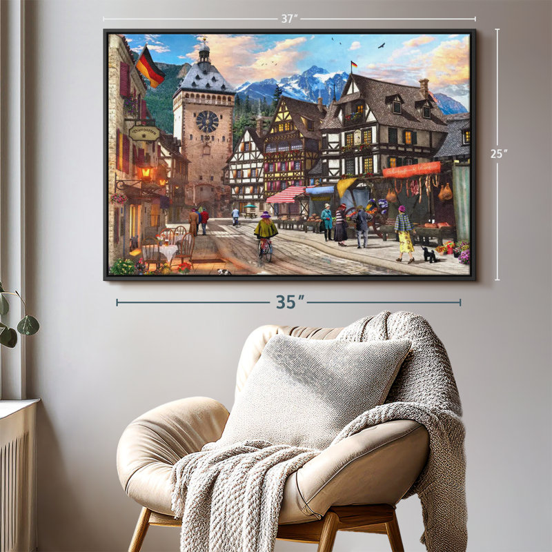 «German Market Town», reproduction sur toile, H 37 po x l 25 po