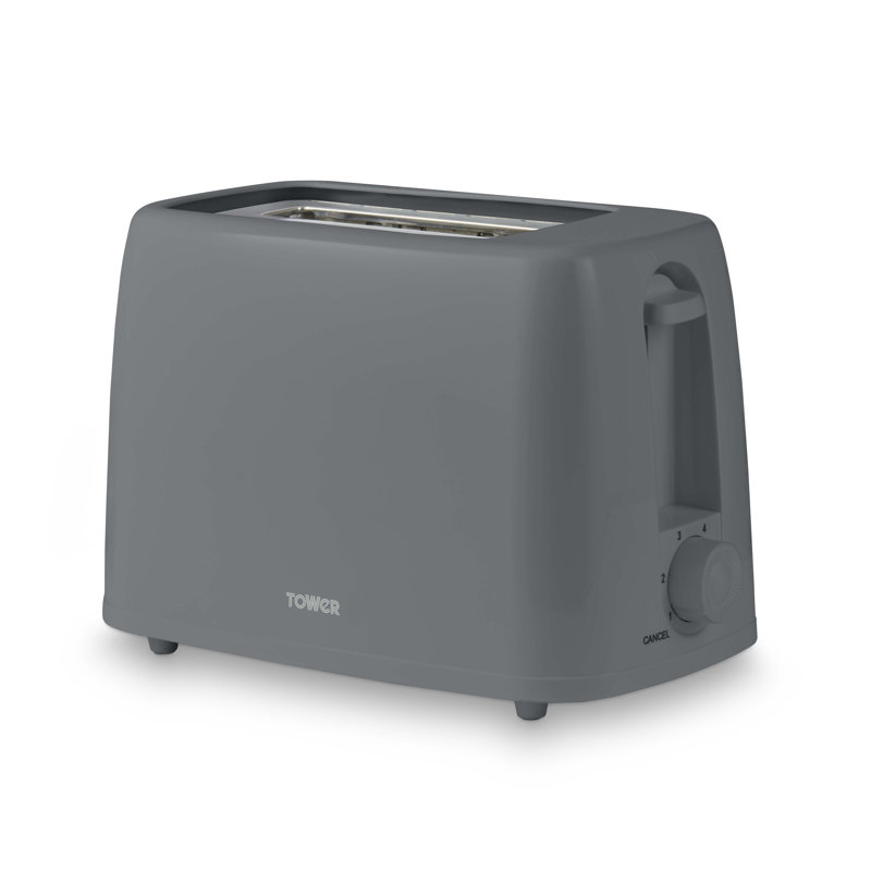 Tower  2-Slice Toaster with 6 Browning Levels, Cancel Setting, Removable Crumb Tray, 650W, Grey, T20087GRY 2