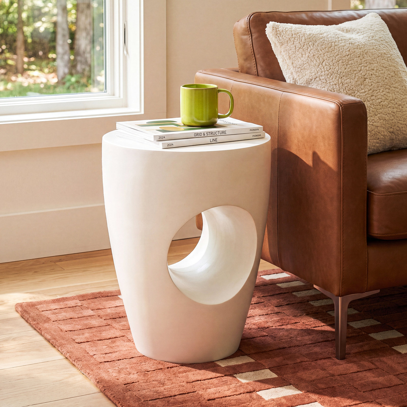 Avoriaz End Table, Ivory
