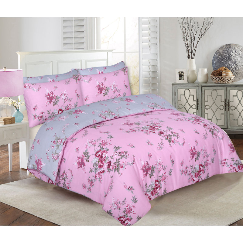 Eisenhauer Cotton Blend Floral Duvet Cover Set with Pillowcases Included, Double Duvet Cover + 2 Standard Pillowcases
