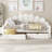 Upholstered Scalloped-Shaped Daybed with 2 Drawers-1821418856
