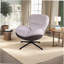 Chaise décorative pivotante à 360 °, fauteuil en velours moderne, base en cuir et métal noir-886249164