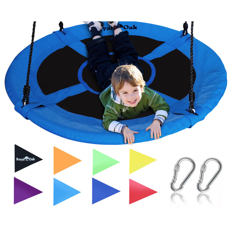 Royal Oak 40'' Blue Saucer Tree Swing with Flags