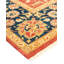 Tapis orange en laine noué à la main de conception unique 7 pi 10 po x 9 pi 10 po Keenan
