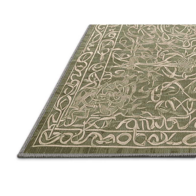 Tapis brun lavable à la machine, Rectangulaire 3 pi x 5 pi