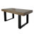 Rectangle Extendable Dining Table For 6-10 People Aged Effect Wood And Black 160-200 Cm