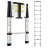 Telescoping Ladder, 10.5 FT Aluminum One-Button Retraction Collapsible Extension Ladder, 375 LBS Capacity With Non-Slip Feet, Portable Multi-Purpose Compact Ladder For Home