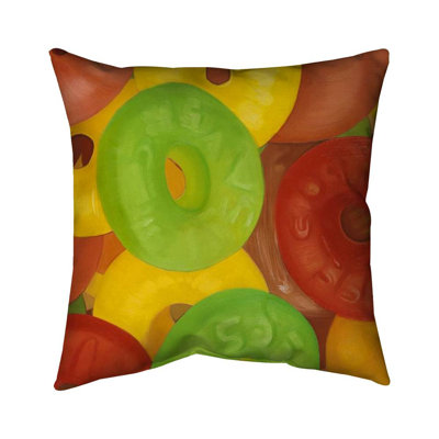 Colorful jujubes - 20"x20" Throw pillow cover - Poly twill - Print on demand