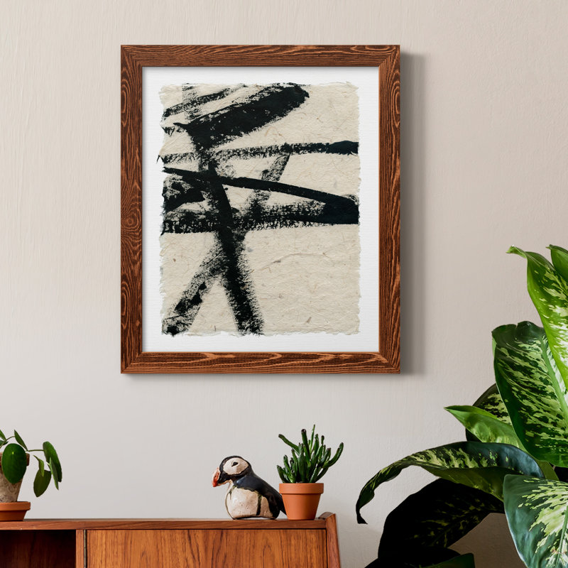 Lines Crossed III - Peinture sur toile encadrée, Cadre en érable, H 20 po x l 17 po x P 1,5 po
