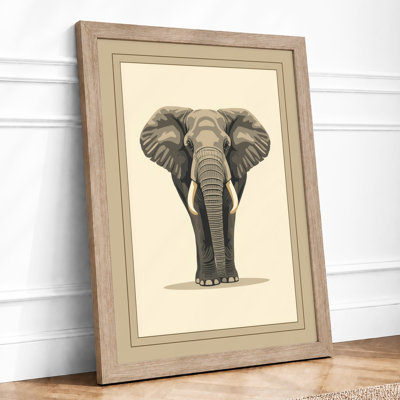 Elephant Portrait Botanical - Framed Print