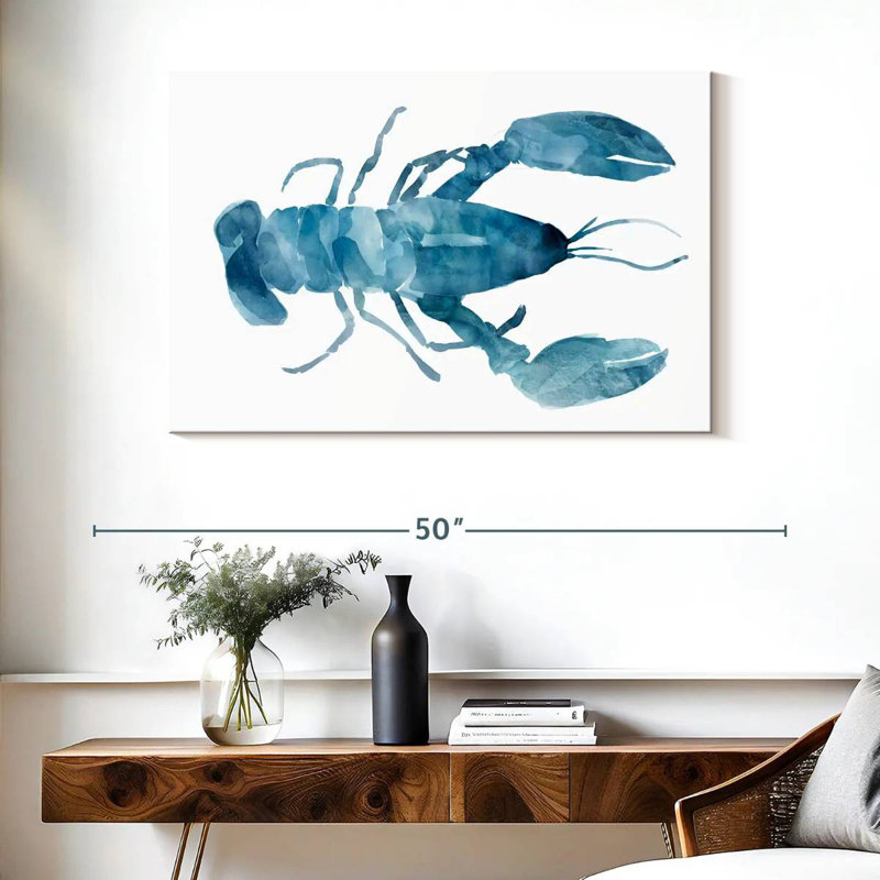Homard Brampt bleu turquoise, H 26 po x l 39 po