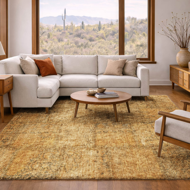 Tapis à poil long de qualité supérieure lavable à la machine ADS685, Cuivre, 5 pi x 7 pi 6 po