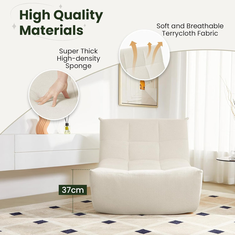 Polyester Bean Bag Lounger, Beige
