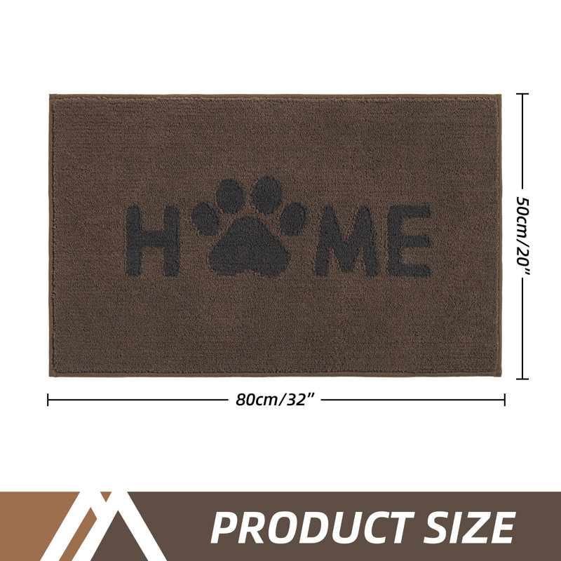 Non-slip Indoor Doormat, 20'' W x 32'' L, Brown