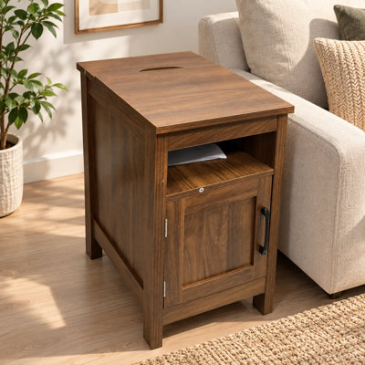 Table de bout Farmhouse avec rangement ouvert et tablette ouverte