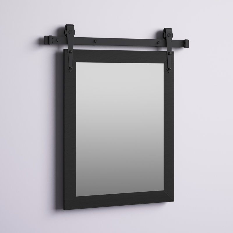 Lynd Engineered Wood Flat Mirror, 36" H x 30" W, Black