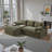 Modern Corduroy Upholstered Sofa  L-Shaped Compressed Sofa, No Assembly Required-1088916046