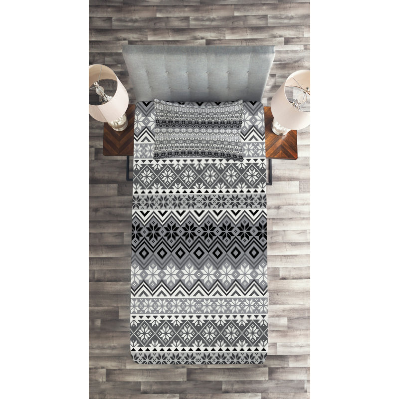 Rustic Polyester Coverlet, Twin Bedspread + 1 Sham