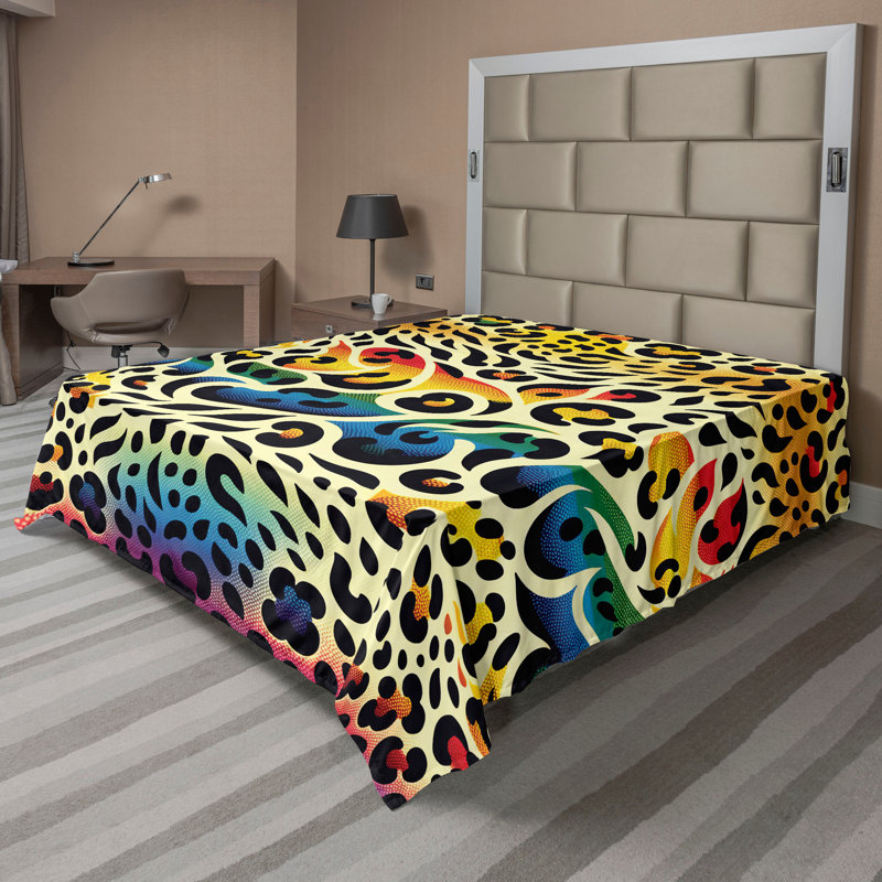 Polyester Animal Print Flat Sheet, King Flat Sheet
