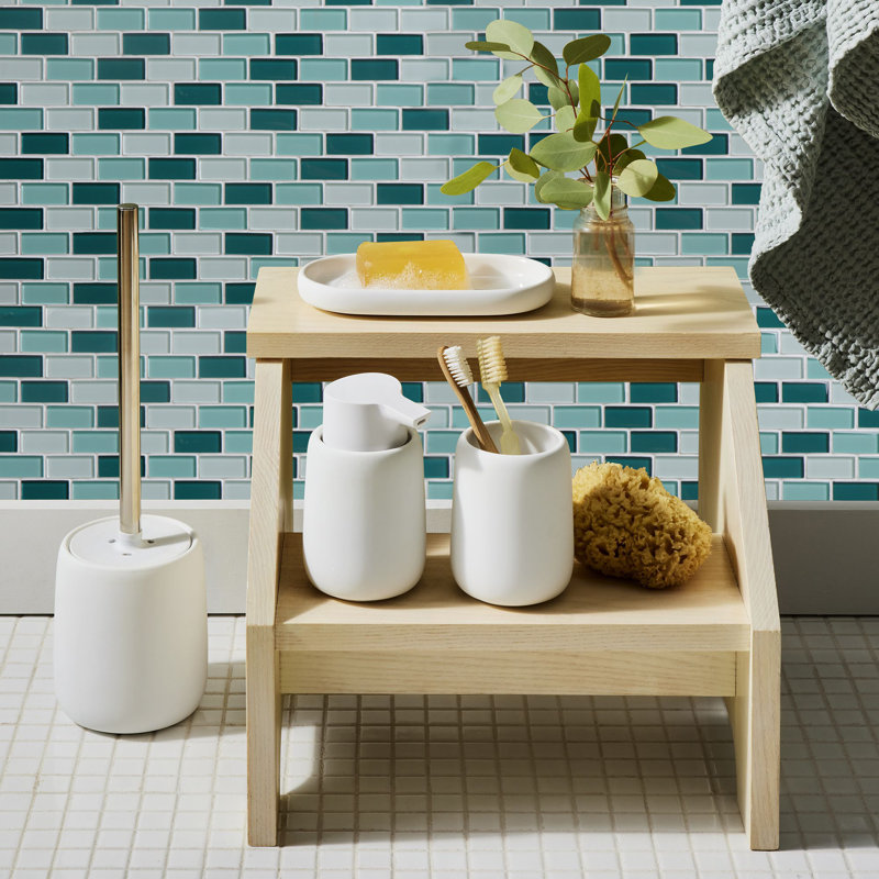 Swimming Pool Series 1" x 2" Straight Edge Glass Mosaic Tile, Coral Green