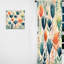 Abelhard sarcelle corail motif scandinave floral - rideau en velours traditionnel - obscurcissant - 1 panneau-107610240