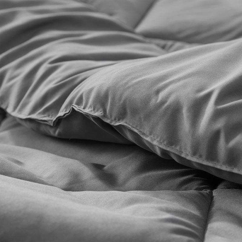 Édredon réversible pour lit simple TG, Gris anthracite