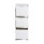 Armoire de rangement de salle de bain autoportante 12 po, 3 tiroirs à fermeture douce, blanc brillant (emballage KD)