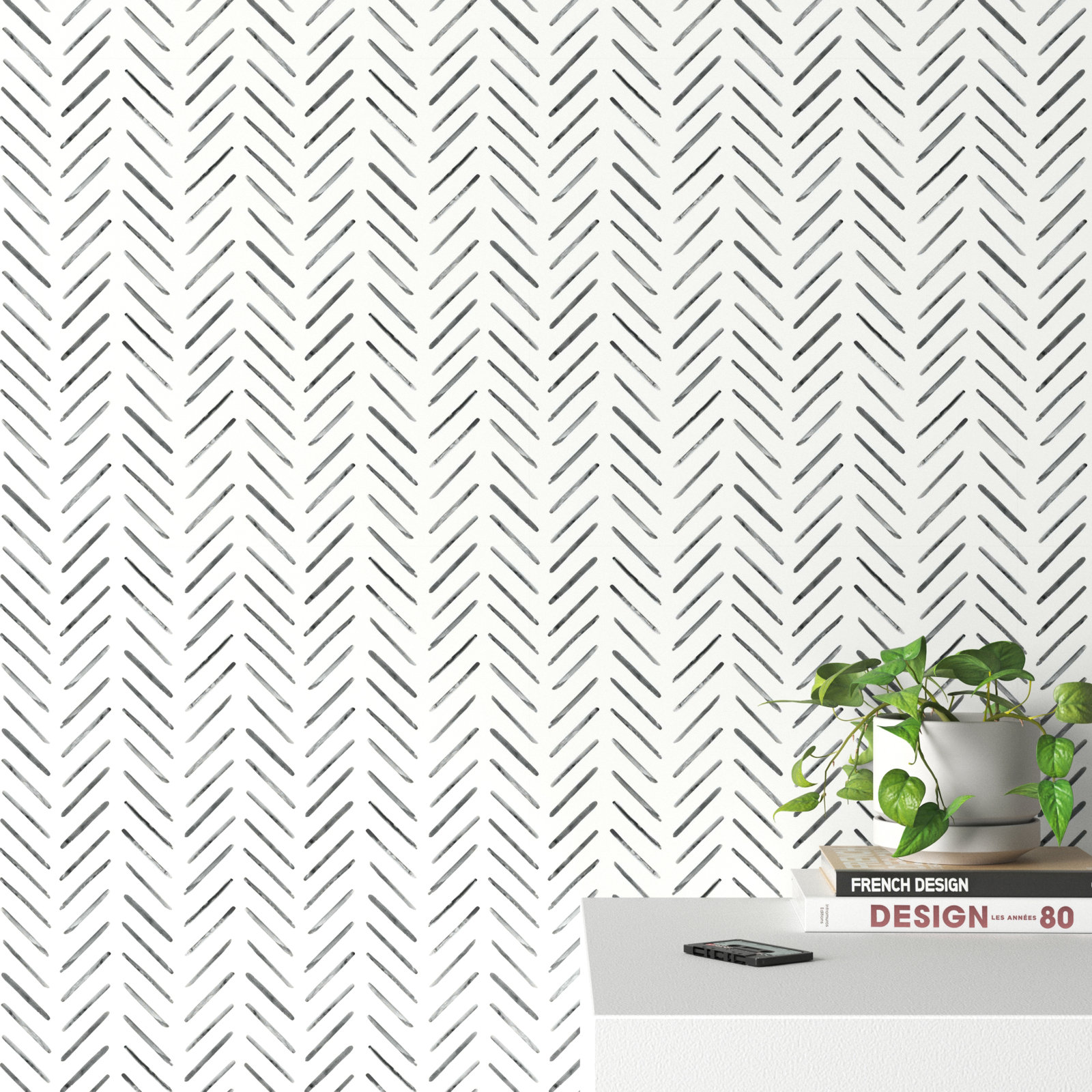 Pre-Pasted Paper Wallpaper Roll , Black