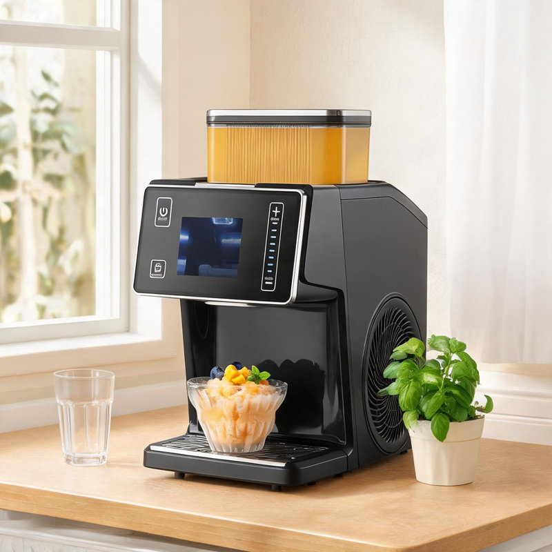Machine à glaçons portative en ABS noir profond avec glace en flocons, 44 lb par jour, style moderne élégant