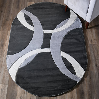 Adonia Abstract Ivory/Gray Area Rug