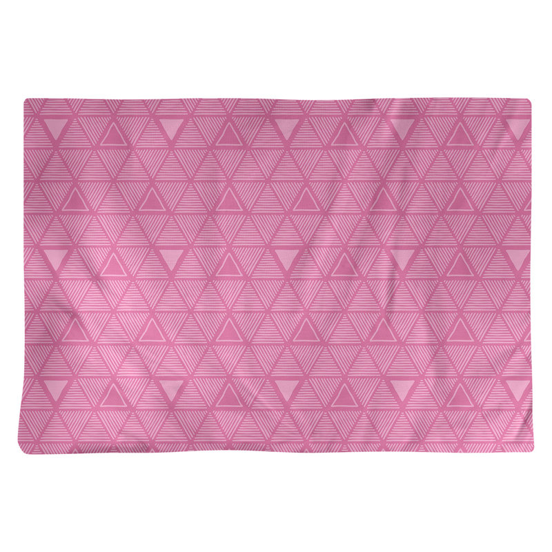 Napperon de 18 po en coton dessiné à la main triangle, Rose clair, Coton