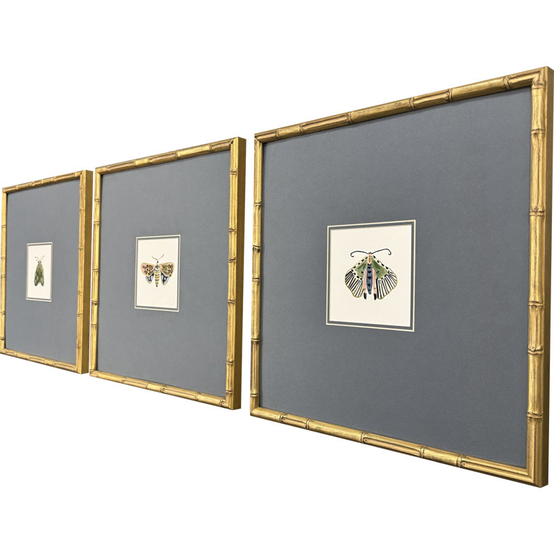 Pastel Moths II Framed Art
