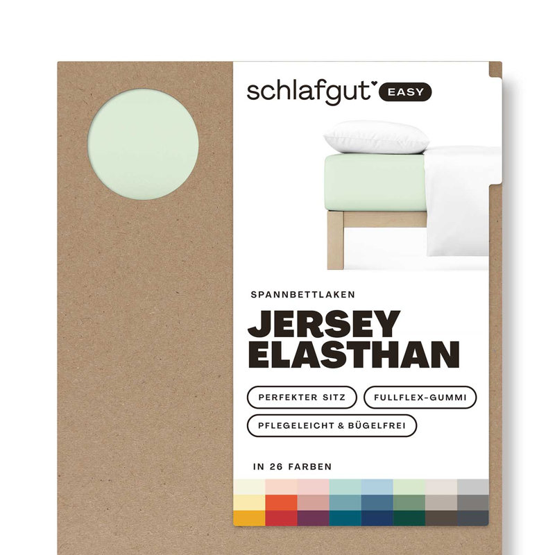 Jersey Elastane Fitted Sheet EASY, 100% Cotton, Green Light, M 120 x 220cm - 130 x 220cm