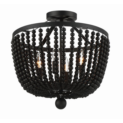 Conway 4-Light Wrought Iron Semi Flush Mount