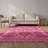 Pink Themed Floral Motifs Rose Patterned Vintage Decorative Carpet-238971745