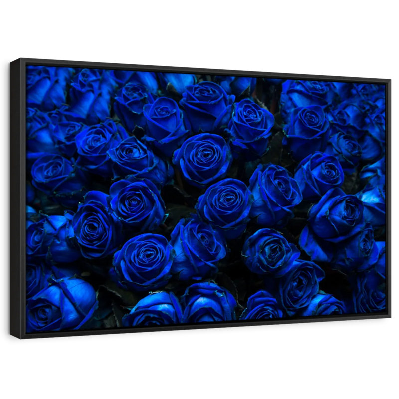 Floral et botanique «Royal Blue Roses Wall Art», H 29 po x l 43 po