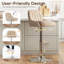 Swivel Upholstered Counter Stool with Metal Frame-1409992583