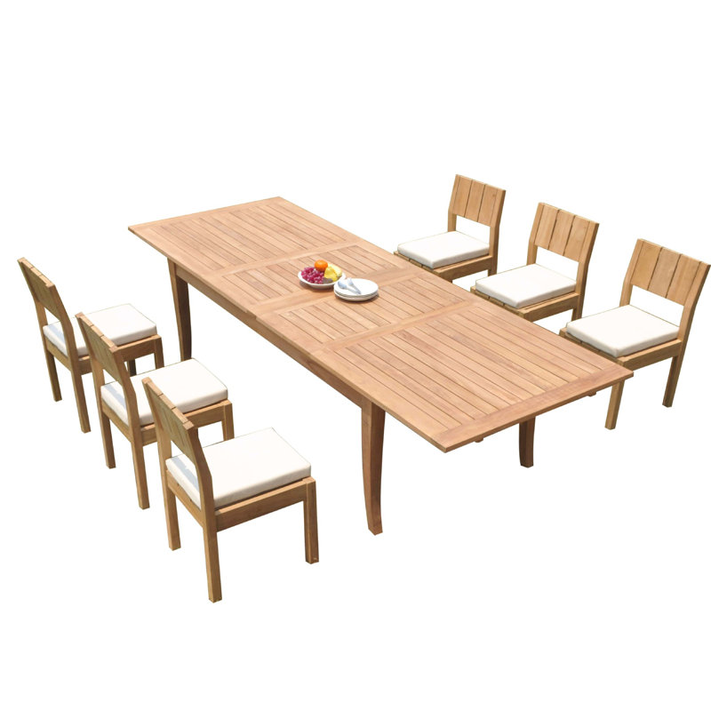Ensemble repas 7 pièces teck Lyell