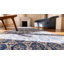 Hand Knotted Cotton Area Rug in Blue