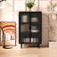 Armoire moderne 28,35 po à deux portes avec rangement à trois niveaux et dessus en sapin unique