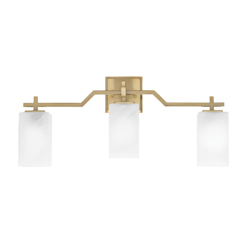 Barre d'éclairage de salle de bain 3 lumières Corbin, Laiton