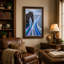 «Rock Arch Over Ocean» avec toile tourbillonnante de vagues bleues et mauves-1983410689