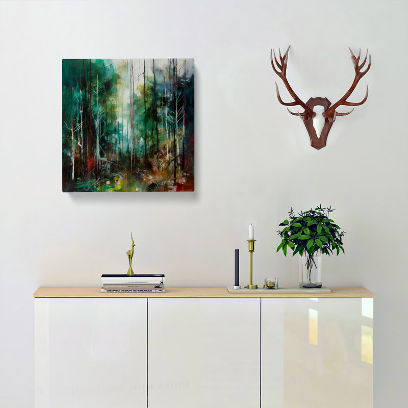 Forest Gestural Art No.5 - Wrapped Canvas, 50cm H x 50cm W x 3cm D