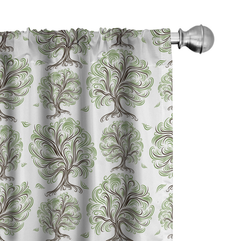 Paire de rideaux semi-transparents avec passe-tringle Tree, 28 po x 95 po